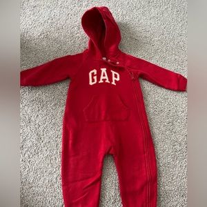Gap red one piece romper sweatsuit.